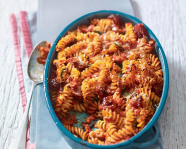 Fusilli with Spicy Tomato & Chorizo Sauce with Roasted Peppers – Italian Recipe